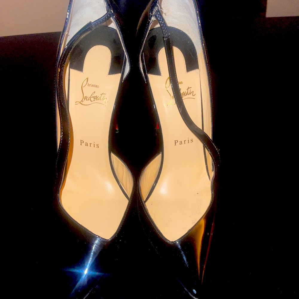 Christian Louboutin black leather pumps size 11, eur41.